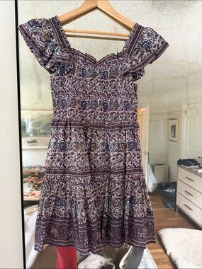 Sea New York Purple Floral Smocked Mini Dress